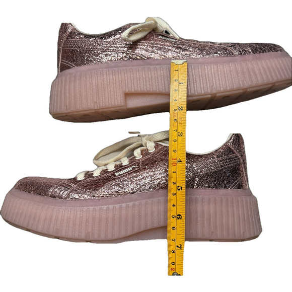 Puma Womens Dinara Shine Metallic Platform Sneakers Pink Sz 8 - Picture 9 of 11
